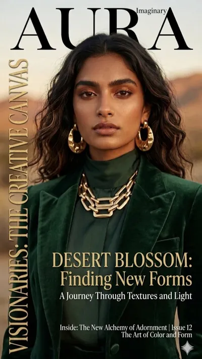 Emerald Gown Desert Magazine Cover