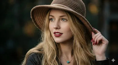 Bohemian Knit Hat in Forest Bokeh